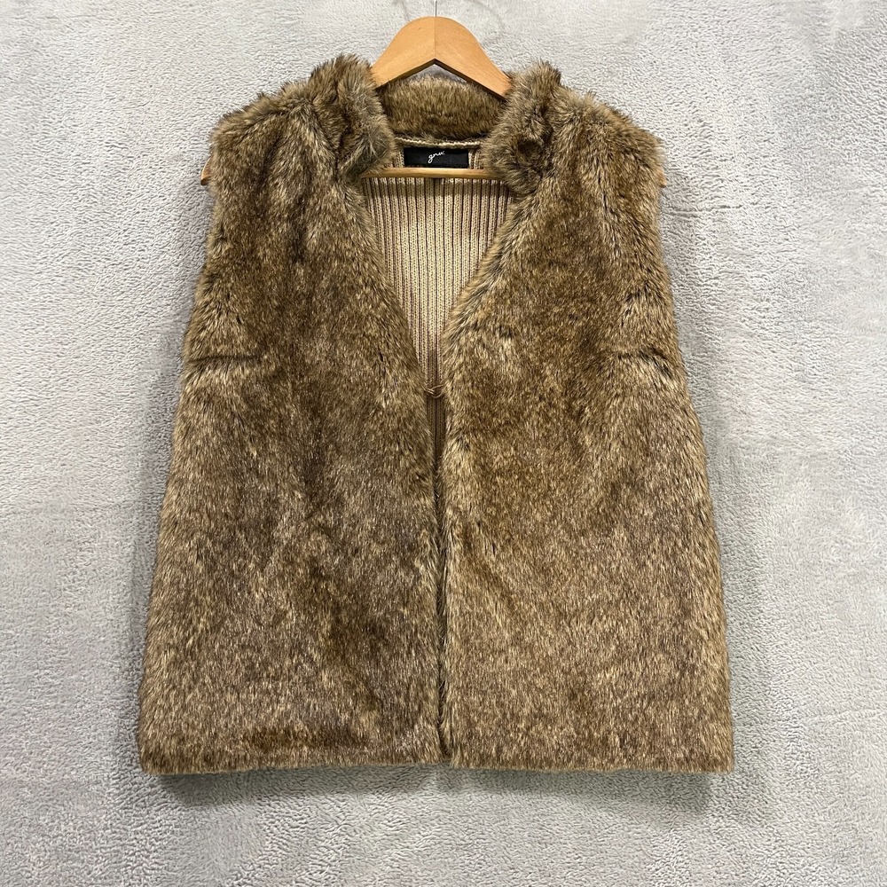 GNW Vest Womens Medium Faux Fur Western Cowgirl Boho Hippie Y2K 90s